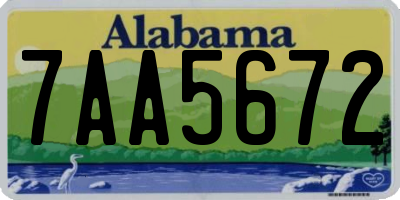 AL license plate 7AA5672