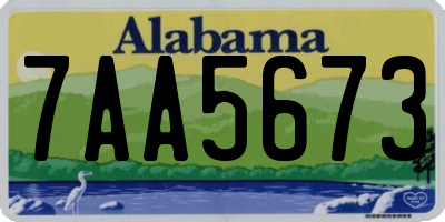 AL license plate 7AA5673