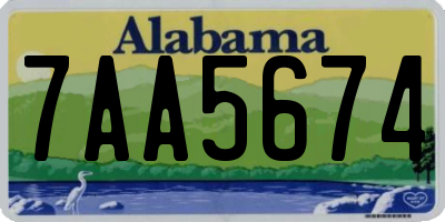 AL license plate 7AA5674