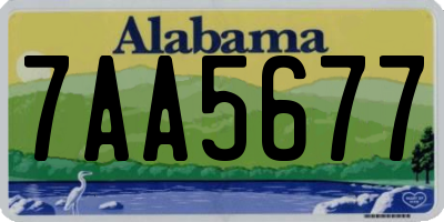 AL license plate 7AA5677