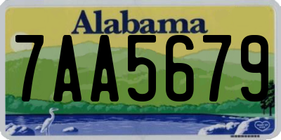 AL license plate 7AA5679