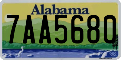 AL license plate 7AA5680
