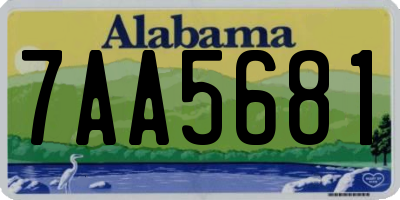 AL license plate 7AA5681