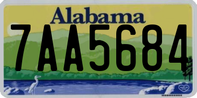 AL license plate 7AA5684
