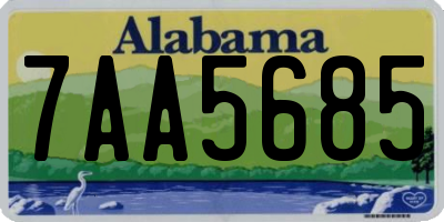 AL license plate 7AA5685