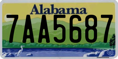 AL license plate 7AA5687