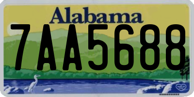 AL license plate 7AA5688
