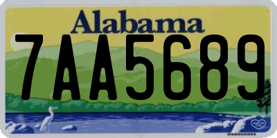 AL license plate 7AA5689