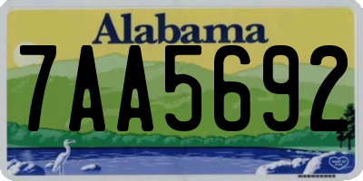 AL license plate 7AA5692
