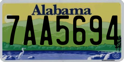 AL license plate 7AA5694