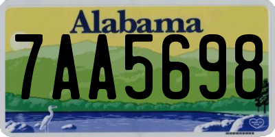 AL license plate 7AA5698