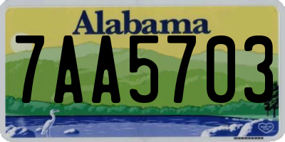 AL license plate 7AA5703