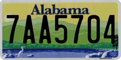 AL license plate 7AA5704