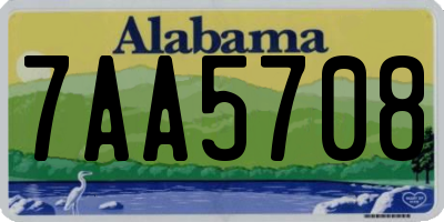 AL license plate 7AA5708