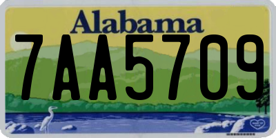 AL license plate 7AA5709