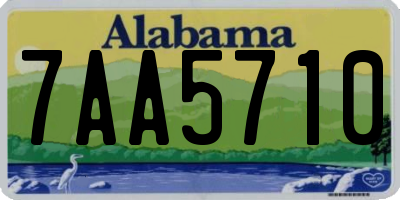 AL license plate 7AA5710