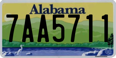 AL license plate 7AA5711