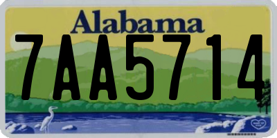 AL license plate 7AA5714