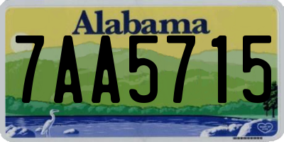 AL license plate 7AA5715