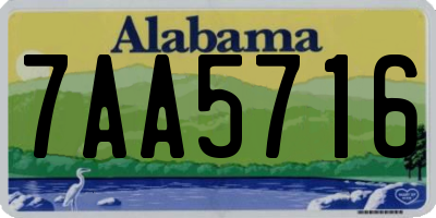 AL license plate 7AA5716