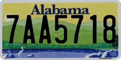 AL license plate 7AA5718