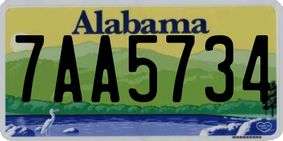 AL license plate 7AA5734