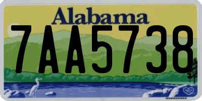 AL license plate 7AA5738