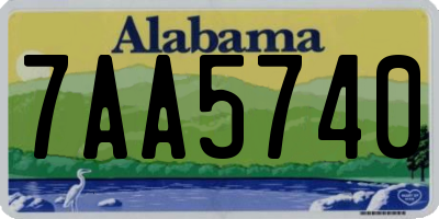 AL license plate 7AA5740