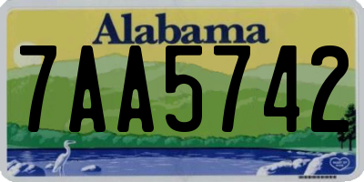 AL license plate 7AA5742