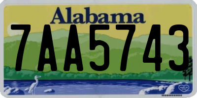 AL license plate 7AA5743