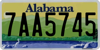 AL license plate 7AA5745
