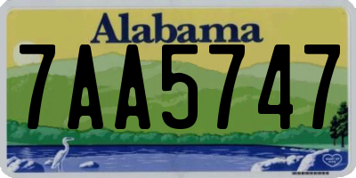 AL license plate 7AA5747