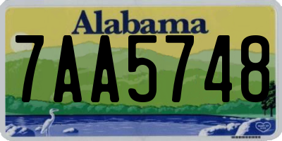AL license plate 7AA5748