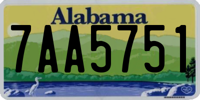 AL license plate 7AA5751