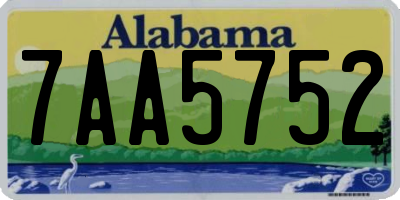 AL license plate 7AA5752