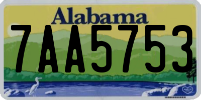 AL license plate 7AA5753