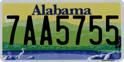 AL license plate 7AA5755