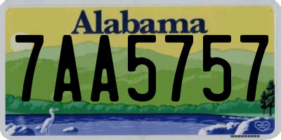 AL license plate 7AA5757