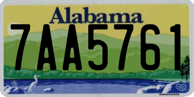 AL license plate 7AA5761