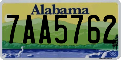 AL license plate 7AA5762