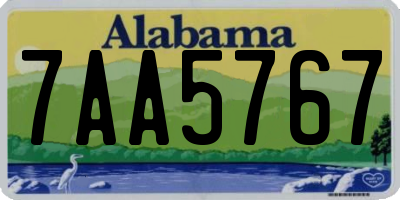 AL license plate 7AA5767