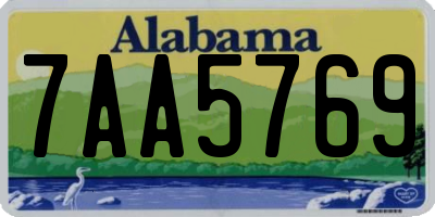 AL license plate 7AA5769