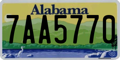 AL license plate 7AA5770