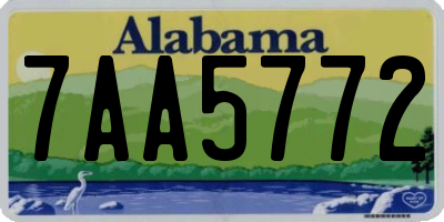 AL license plate 7AA5772