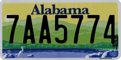 AL license plate 7AA5774