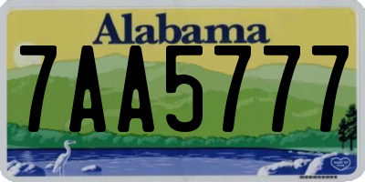 AL license plate 7AA5777