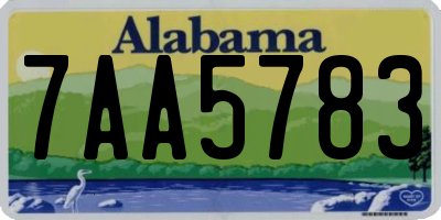 AL license plate 7AA5783