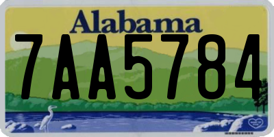 AL license plate 7AA5784