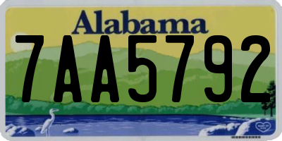 AL license plate 7AA5792