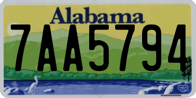 AL license plate 7AA5794